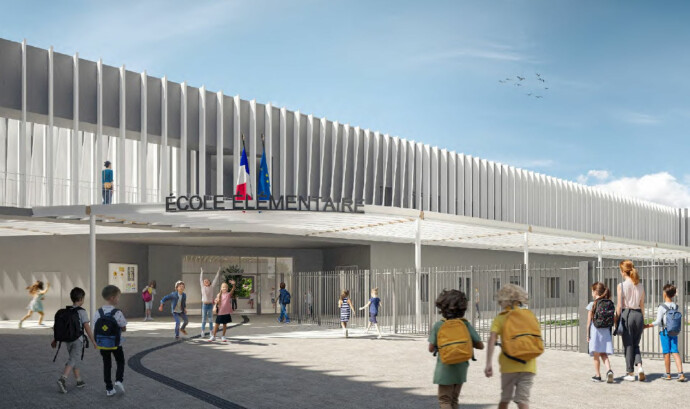 Première brique pour le chantier de la Cité éducative de Sartrouville !