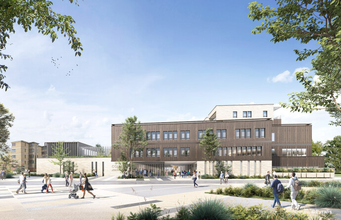 Deconstruction and reconstruction of the Joliot Curie secondary school and its gymnasium in Bagneux (92).