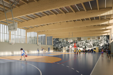 School campus gymnasium